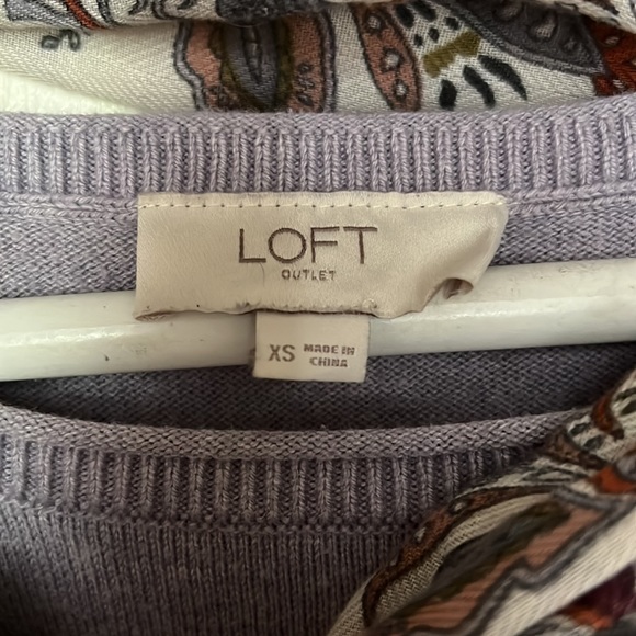 Loft lavender colored sweater shirt dress with matching scarf XS - Picture 3 of 4